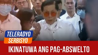 Enrile thanks Sandiganbayan for plunder case acquittal  Headline Ngayon 04 October 2024 [upl. by Anoli]