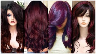 Top Latest And Trendy Hair Colors Ideas  Burgundy amp Red Highlights and striking [upl. by Eppes]