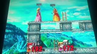 Super Smash Bros Brawl Peach The Ultimate Mega Smash Orange 👸🏼 🍊 👠 VS Pink 👸🏼💖 👠 Sandbag 4 [upl. by Asel]