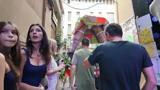 4K Fiesta de Gracia August 20 2024 Walk Barcelona Spain 4K HDR 60fps [upl. by Clair]