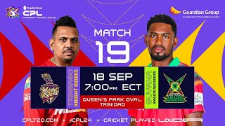 LIVE  Trinbago Knight Riders vs Guyana Amazon Warriors  CPL 2024 [upl. by Arleen271]