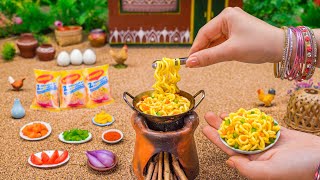 Miniature Egg Masala Maggi  Egg Maggi Recipe  Tiny Foodkey  Anda Masala  Indian Street Food [upl. by Tootsie]