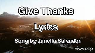 Give Thanks Lyrics  Janella Salvador [upl. by Phemia]