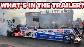 A Tour Of Antron Browns Top Fuel Dragster Trailer [upl. by Lupe]