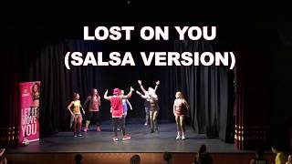 Lost On You  Cubaneros Salsa Version Zumba® Choreo [upl. by Nosylla901]