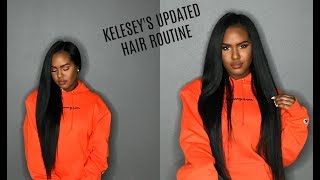 Kelseys Updated Hair Routine  How I Straighten My Curly Hair  Tips Tricks amp Tools [upl. by Herta]