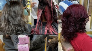 Schwarzkopf L Series Red Violet L89 Global Color Without Prilghtning On Dark Hair Salonfact [upl. by Darrick]