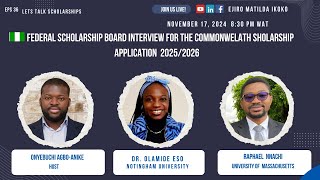 Federal Scholarship Board Interview for the Commonwealth Scholarship Application 20252026 [upl. by Enialed]