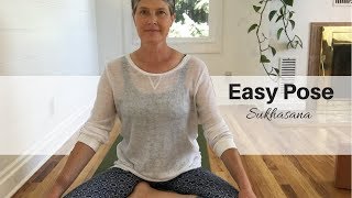 Easy Pose  Sukhasana  Tips to make it more comfortable [upl. by Maurey]