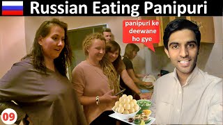 Russian Trying Indian Food  Panipuri dekh ke hue shocked [upl. by Vinn332]