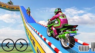 Mega Ramp Moto Bike Stunts Bike Racing Games Best Android IOS Gameplay [upl. by Moriyama]