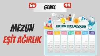 MEZUN EŞİT AĞIRLIK  ÖRNEK DERS ÇALIŞMA PROGRAMI [upl. by Sairtemed]