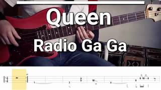 Queen  Radio Ga Ga Bass Cover Tabs [upl. by Nwahsel]