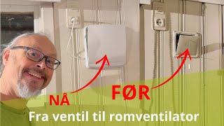 Hvordan installere romventilator i eksisterende lufteventil Arida 100RE [upl. by Abby68]