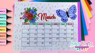 DIY  MARCH CALENDAR  Bullet journal decoration organization ideas [upl. by Philps]