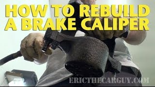 How To Rebuild a Front Brake Caliper EricTheCarGuy [upl. by Eidissac]