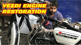 YEZDI ENGINE REBUILD PART 01  Ajay on Wheels [upl. by Ehling]