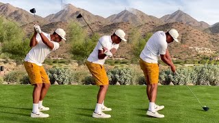 Short Backswing Tony Finau Range Session [upl. by Aelam439]