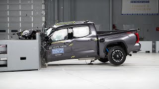 2022 Toyota Tundra crew cab driverside small overlap test [upl. by Ruhtracam]