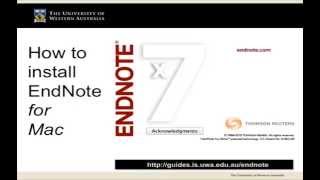 Installing EndNote for Mac [upl. by Naujek713]