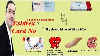 Esidrex Hydrochlorothiazide  اسيدريكس لعلاج الضغط والقلب  Drug card [upl. by Eiramyma]