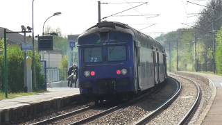 BB27300 et VB2N  Arrêt à la gare de Tacoignières Richebourg sur la ligne N du Transilien [upl. by Aicenod]