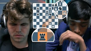 First Game of Magnus Carlsen vs Praggnanandhaa in FINALS HIGHLIGHTS [upl. by Humo]