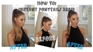 How to  Create an instant sleek ponytail and ponytail braid  Lauren Pope [upl. by Sande880]