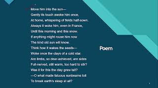 Line By Line Summary and Analysis of the Poem Futility by Wilfred Owen  Important points [upl. by Nyrahtak]