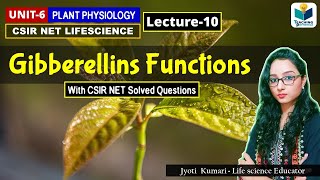 GIBBERELLIN FUNCTIONS PHYTOHORMONES PART10 CSIR NETPLANT BIOLOGY [upl. by Ycam641]