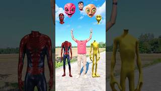 Dame tu Cosita alien and Spiderman vs me correct head matching funny vfx Game funny [upl. by Siryt394]