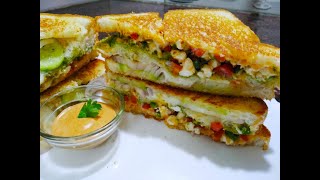 Creamy Sandwich Recipe  Creamy Veg Sandwich Recipe  Creamy Paneer Sandwich  cook with taste [upl. by Mulvihill]