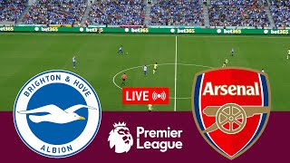 LIVE Brighton Hove Albion vs Arsenal Premier League 2324 Full Match  Video Game Simulation [upl. by Charlena514]