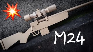 Making of m24 sniper rifle with cardboard [upl. by Kylen]