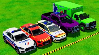 DELIVERY AUDI VOLKSWAGEN FORD AMBULANCE INTO COLORS GARAGES  Farming Simulator 22 [upl. by Greenquist]