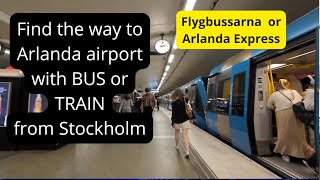 Travel to Arlanda airport from Stockholm City Follow me from subway to the Bus and Train [upl. by Arva]