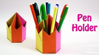 Homemade Pen Stand with Paper  Simple and Easy  DIY Paper Craft [upl. by Scarlett]