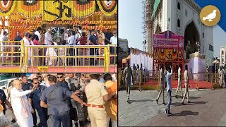 Amit shah visits Charminar to offer puja at Bhagyalaxmi temple [upl. by Analim]