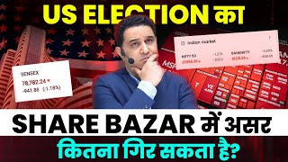 कितना और गिर सकता है बाजार   US Election का Share Bazar में कितना असर   realscalpervipul [upl. by Nosa]