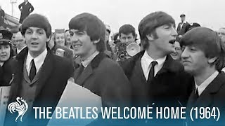 The Beatles Welcome Home to England 1964  British Pathé [upl. by Haziza]