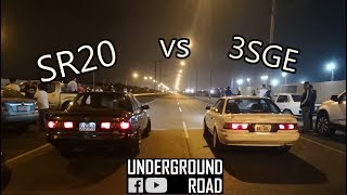 Nissan Sentra B13 SR20 vs Toyota Levin AE92 3sge  Underground Road [upl. by Nosirrah892]