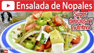 CÓMO HACER ENSALADA DE NOPALES  Vicky Receta Facil [upl. by Ahsirat450]