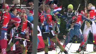 Damen Massenstart 125 km Biathlon WM Oslo 2016 [upl. by Olnek]