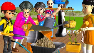 Scary Teacher 3D vs Squid Game Who Faster Wooden Bridge and Clock 5 Times Challenge Granny Loser [upl. by Mercie]