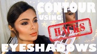 How To Contour amp Highlight Using ONLY Eyeshadows Eyeshadow BEAUTY HACKS [upl. by Yelsew482]