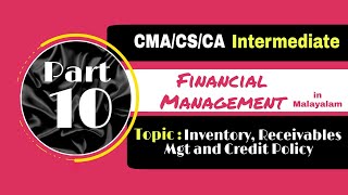 Part 10 CMACACS inter Financial Management  FM SFM  in Malayalam  Sagar S Nair [upl. by Winny]