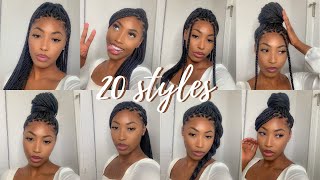 20 WAYS TO STYLE KNOTLESS BOX BRAIDS EASY Tosin Tee [upl. by Amann]