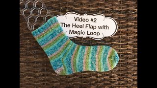 Learn to Knit Socks 2 The heel flap with magic loop [upl. by Chute20]