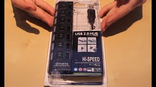 Unboxing amp Overview 7 Port USB Hub with Individual Power Switch [upl. by Ateuqal]