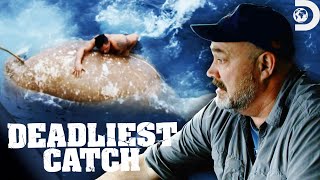 MAN OVERBOARD 🌊 Most Dangerous Rescues  Deadliest Catch  Discovery [upl. by Ag]